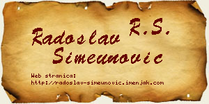 Radoslav Simeunović vizit kartica